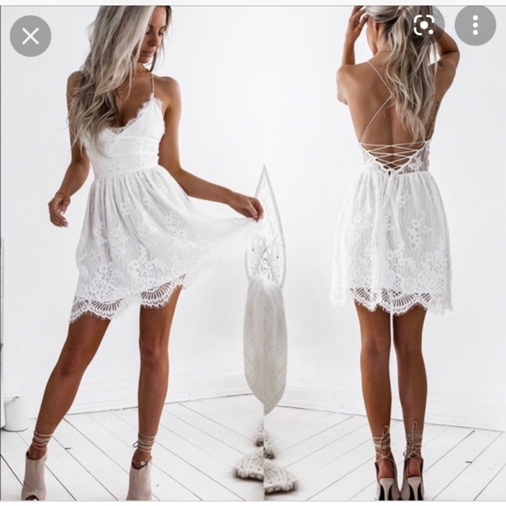 Lace dress with corset back